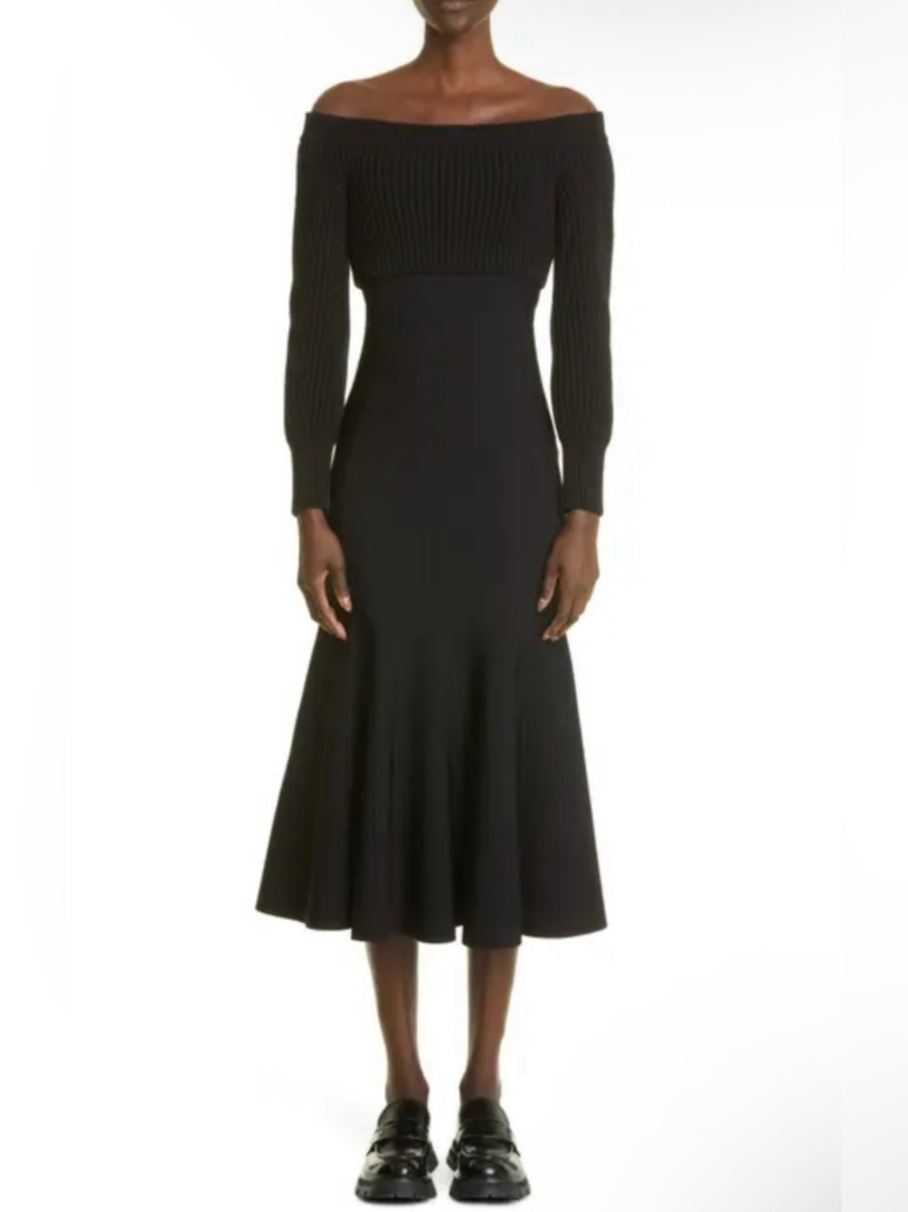 Alexander McQueen Black Two-Piece Long Sleeve Maxi Dress
